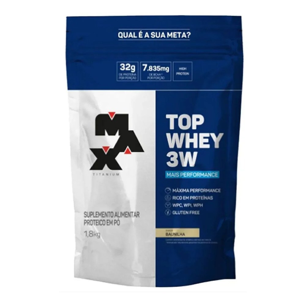 Encontraproduto.com.br - Top Whey 3W Mais Performance – Baunilha – Max Titanium – 1,8kg (Refil)