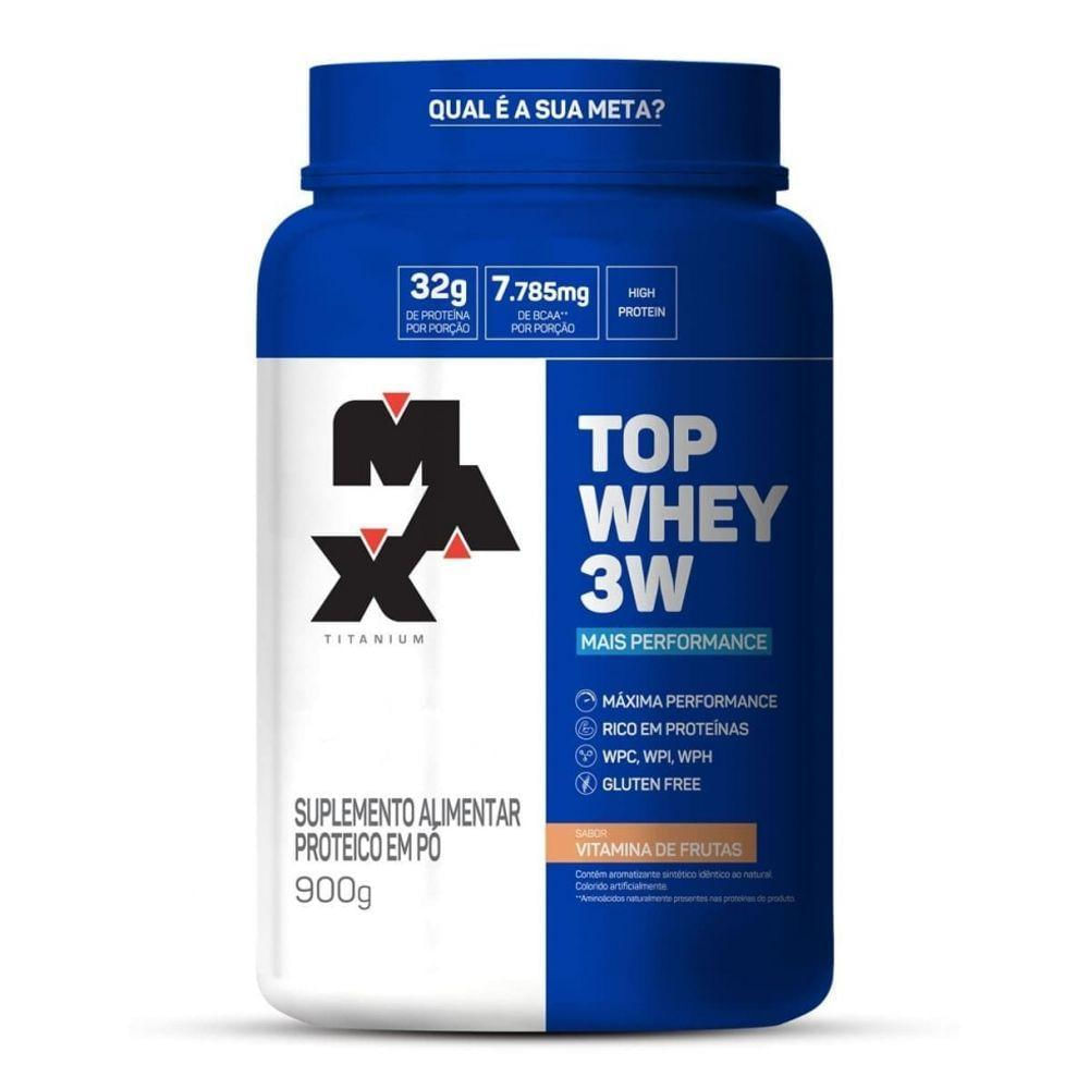 Encontraproduto.com.br - Top Whey Max Titanium 3W + Performance Vitamina Frutas 900g (MP)