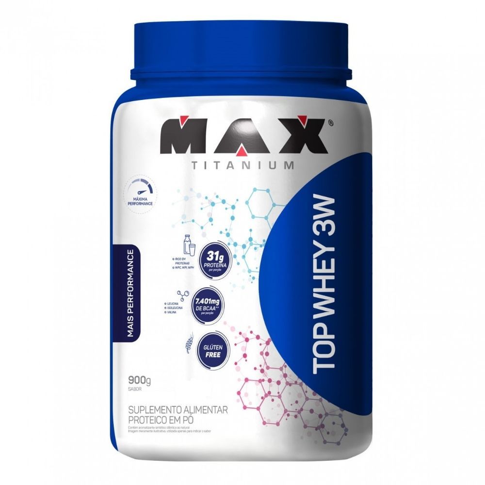 Encontraproduto.com.br - Top Whey Max Titanium 3W + Performance Vitamina Frutas 900g (MP)