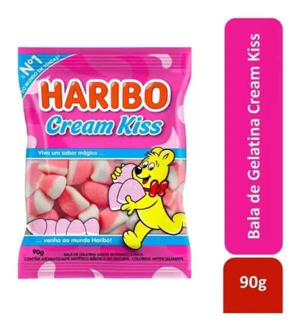Balas de Gelatina Haribo Cream Kiss Embalagem 100g