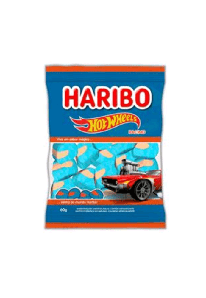Marshmallow Sabor Baunilha Haribo Hotweels Racing Pacote 200g