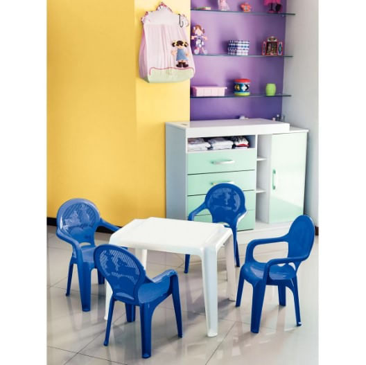 Encontraproduto.com.br - Mesa Infantil Dona Chica em Polipropileno Branco - Tramontina.