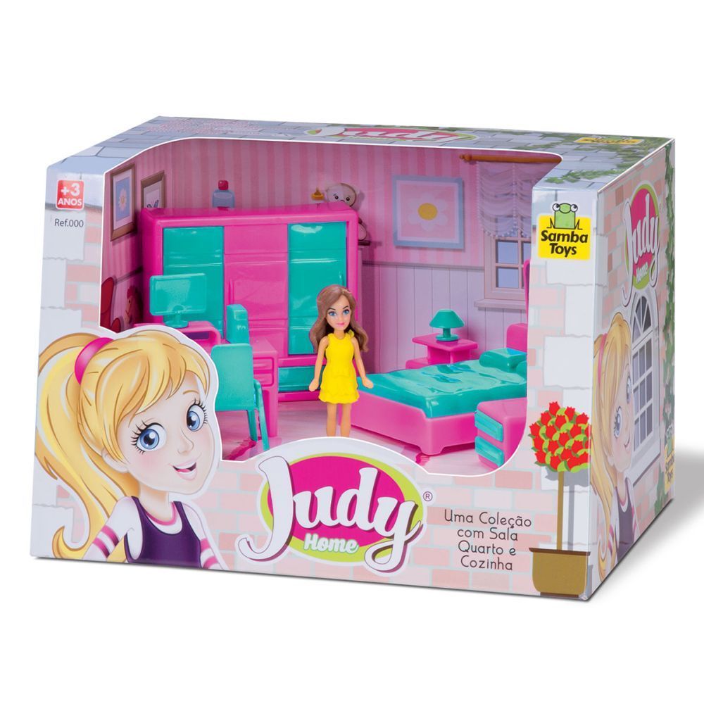 Encontraproduto.com.br - Playset Boneca com Quarto Samba Toys Coleção Judy