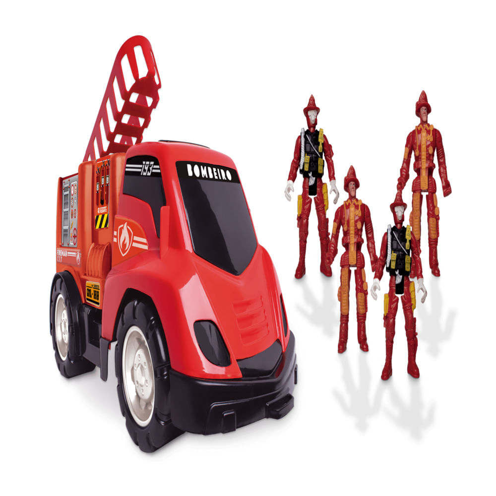 Encontraproduto.com.br - Carro Base Móvel Bombeiros Samba Toys
