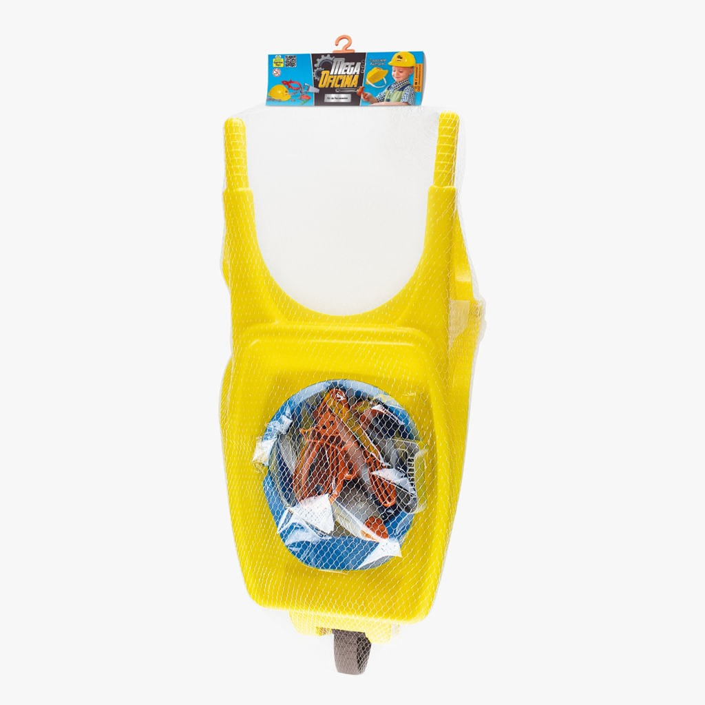Encontraproduto.com.br - Carriola Infantil com Kit Ferramenta - Mega Oficina - Samba Toys