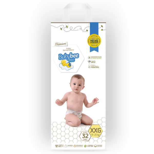 Fralda Baby Bee Free Dermoprotetora Xxg Com 32 Unidades