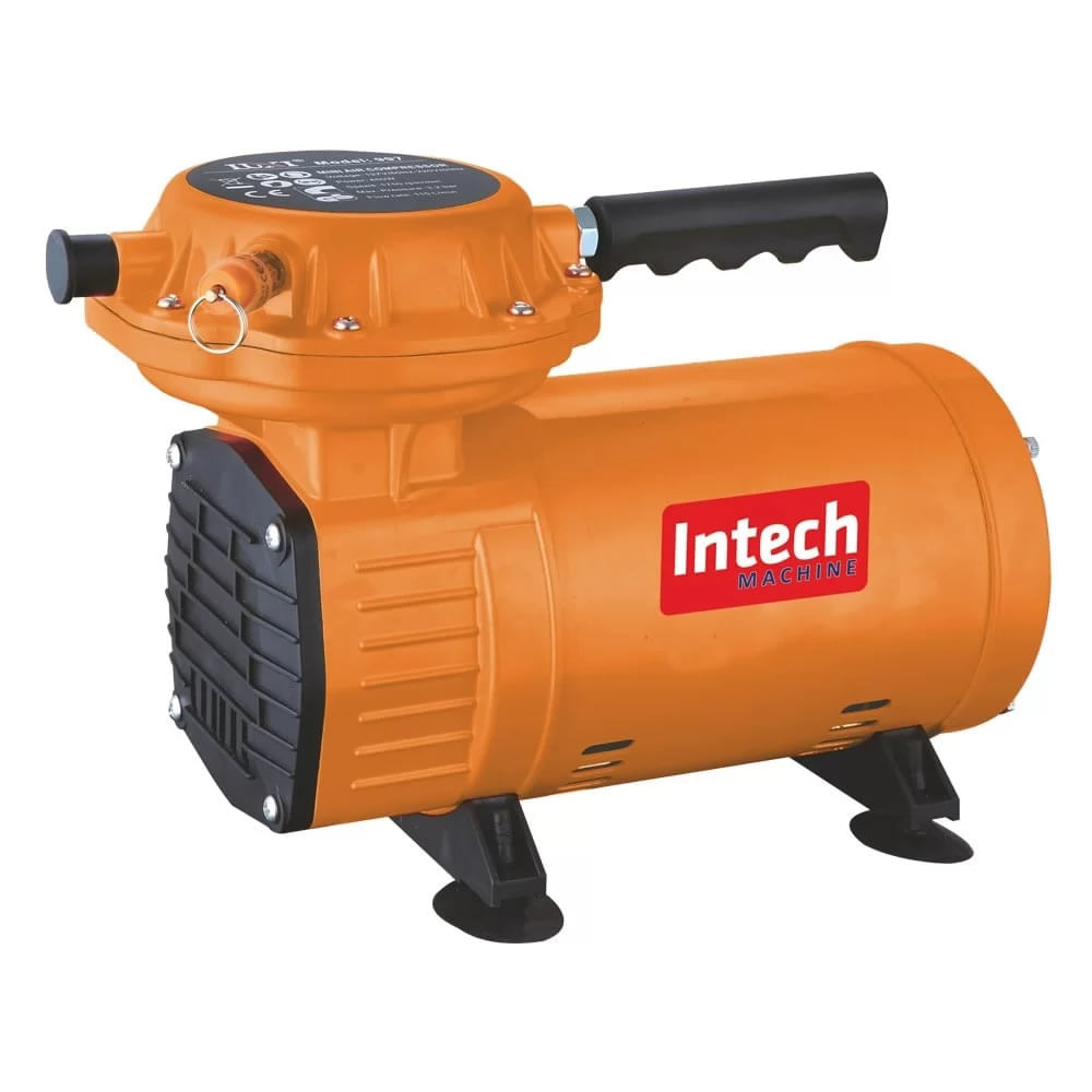 Encontraproduto.com.br - Compressor de ar mini elétrico portátil Intech Machine WINDJET 0L 450W 127V/220V 60Hz laranja