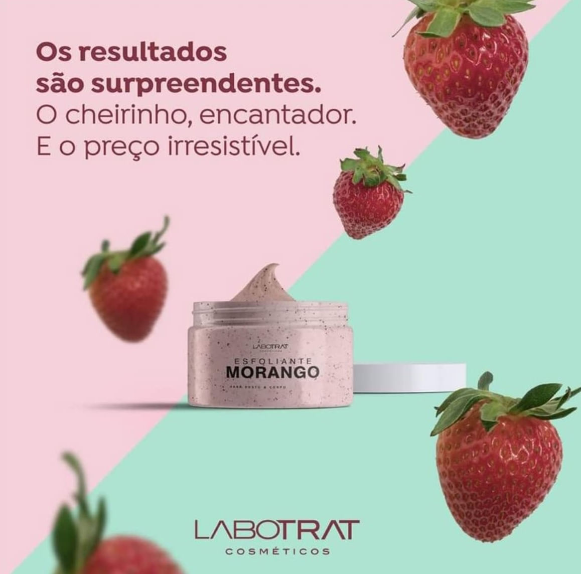 Encontraproduto.com.br - Esfoliante Corpo e Rosto 300g Dia a Dia Morango - Labotrat