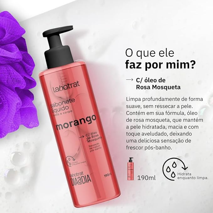 Encontraproduto.com.br - Sabonete Líquido Labotrat Dia a Dia Morango 190ml