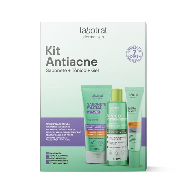 Encontraproduto.com.br - Kit Facial Labotrat Antiacne Dermo Skin com 3 Itens