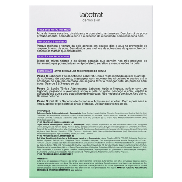 Encontraproduto.com.br - Kit Facial Labotrat Antiacne Dermo Skin com 3 Itens