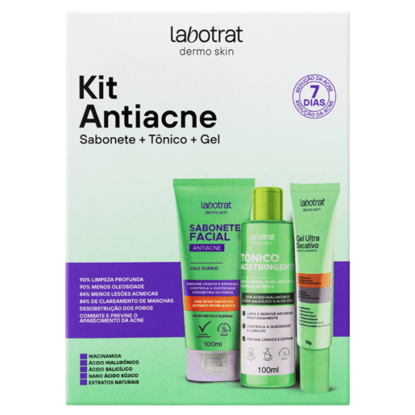 Encontraproduto.com.br - Kit Facial Labotrat Antiacne Dermo Skin com 3 Itens