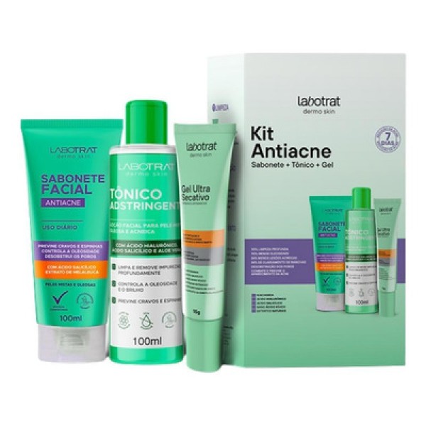 Encontraproduto.com.br - Kit Facial Labotrat Antiacne Dermo Skin com 3 Itens