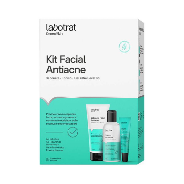 Encontraproduto.com.br - Kit Facial Labotrat Antiacne Dermo Skin com 3 Itens