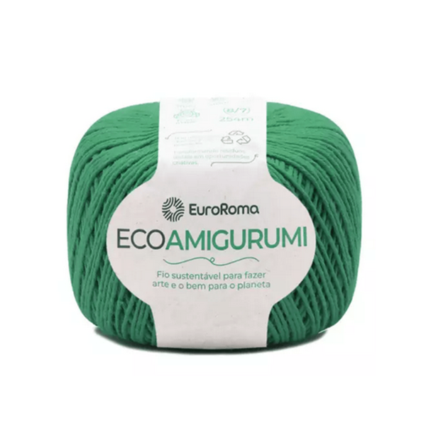FIO ECOAMIGURUMI EUROROMA 160G/254MTS 803 VERDE BANDEIRA