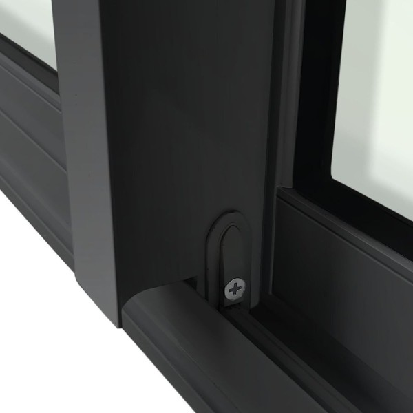 Encontraproduto.com.br - Porta De Correr 4 Folhas Moveis 210 X 240 Elite Com Fecho Automático Vidro Liso Preto