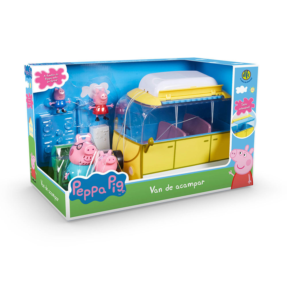 Veículo e Figuras - Peppa Pig - Van de Acampamento - DTC