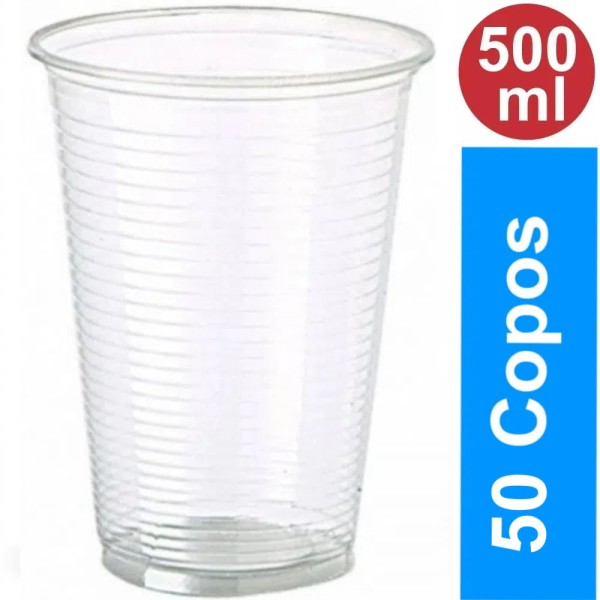 Copo Descartável em PS 500ml Transparente Bellocopo PT/50