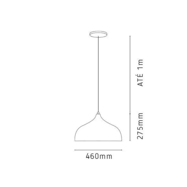 Encontraproduto.com.br - Pendente Kin Luxor 1XE27 46Cm Preto PD460/PT
