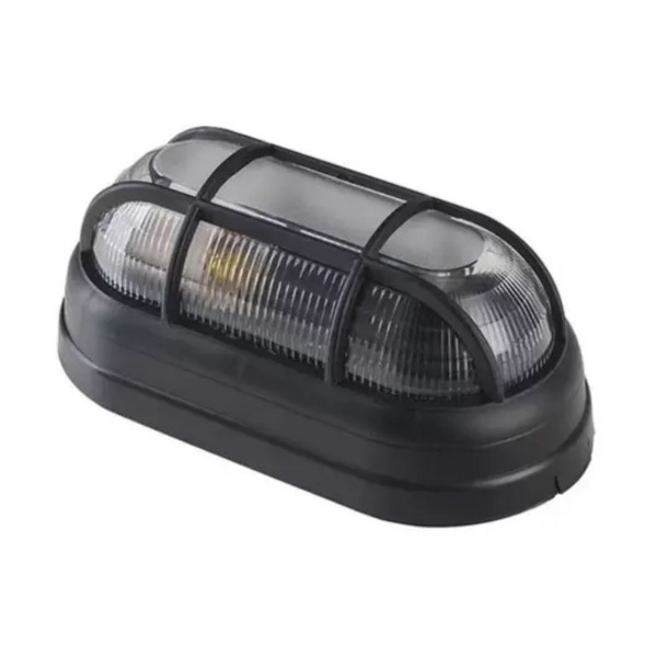 Encontraproduto.com.br - Luminária Tartaruga Com Grade Preta 20cm Para 1 Lâmpada Preto Kin