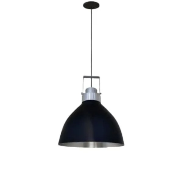 Pendente Para 1 Lâmpada E-27 Preto/Lixado Aveiro Kin