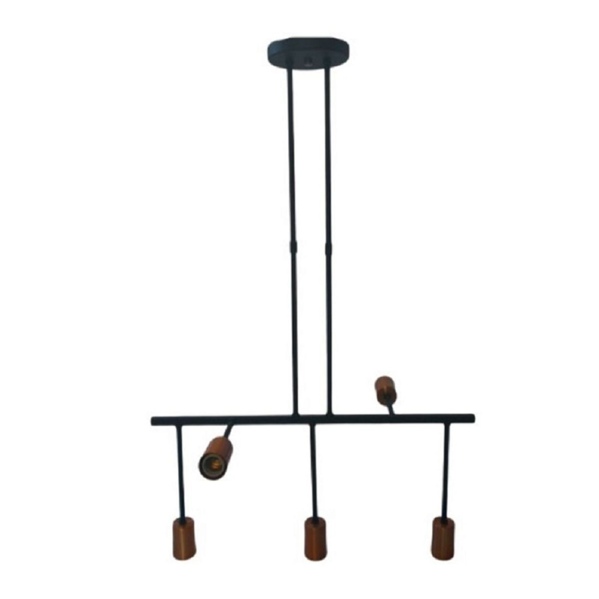 Pendente Kobe Preto Cobreado Para 5 Lâmpadas Kin Home
