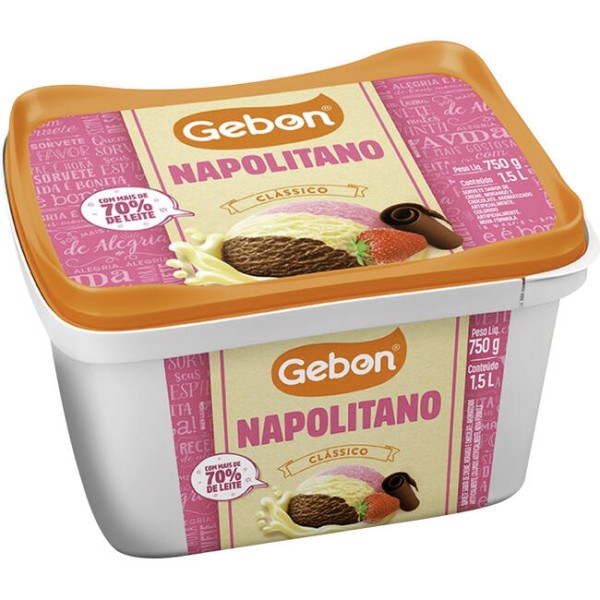 Sorvete Napolitano Gebon 1,5l