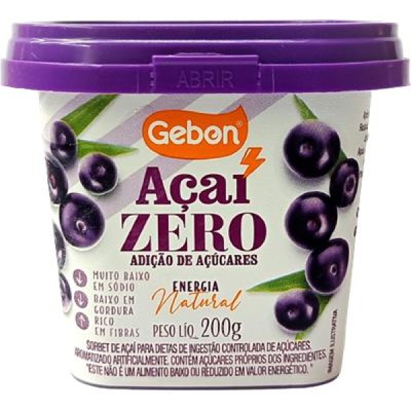 Açaí Zero Açúcar Gebon 200g