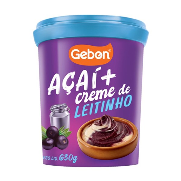 Açai Mais Creme Leitinho Gebon Pote 630g
