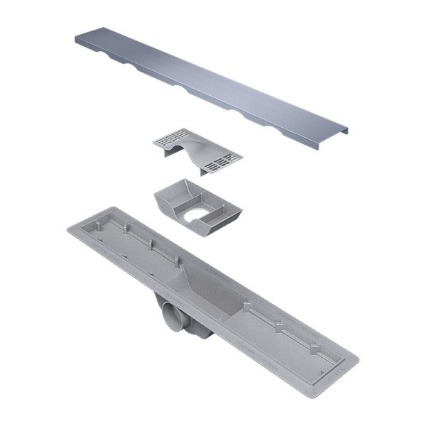 Ralo Linear Versata Base Pvc Com Tampa Inox  70x8 Cm - Selmetal