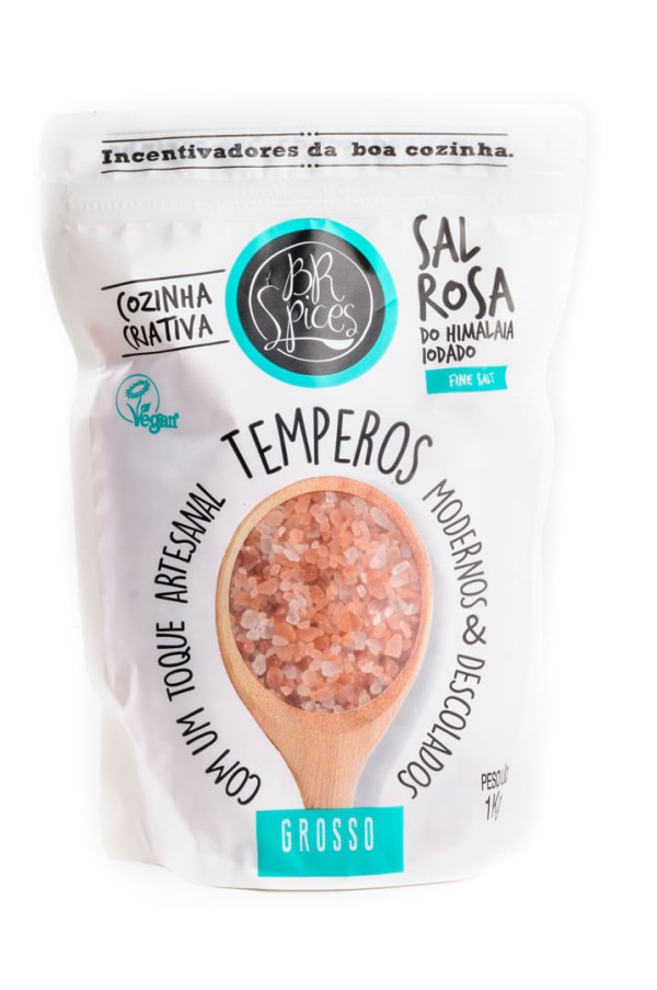Encontraproduto.com.br - Sal Rosa Himalaia Br Spices Grosso Pouch 1Kg