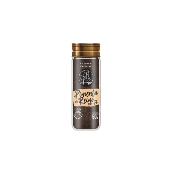 Encontraproduto.com.br - Pimenta-do-Reino Pó com Tampa Dosadora BR Spices Essencial Vidro 50g