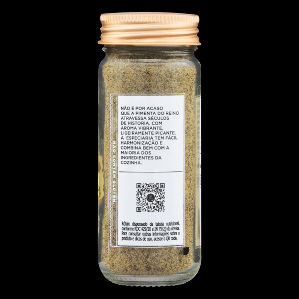 Encontraproduto.com.br - Pimenta-do-Reino Pó com Tampa Dosadora BR Spices Essencial Vidro 50g
