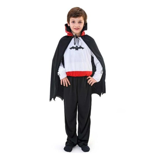 Encontraproduto.com.br - Fantasia Vampiro Infantil de Halloween Conde Drácula Longa Com Capa P 2 - 3