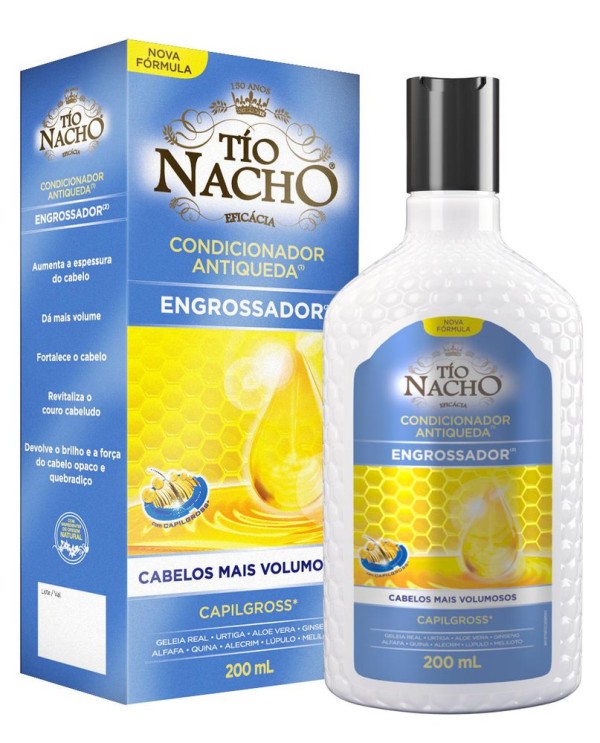 Encontraproduto.com.br - Tio Nacho Condicionador Engrossador, Volume Capilar, Aumenta A Expessura Do Fio, 200ml