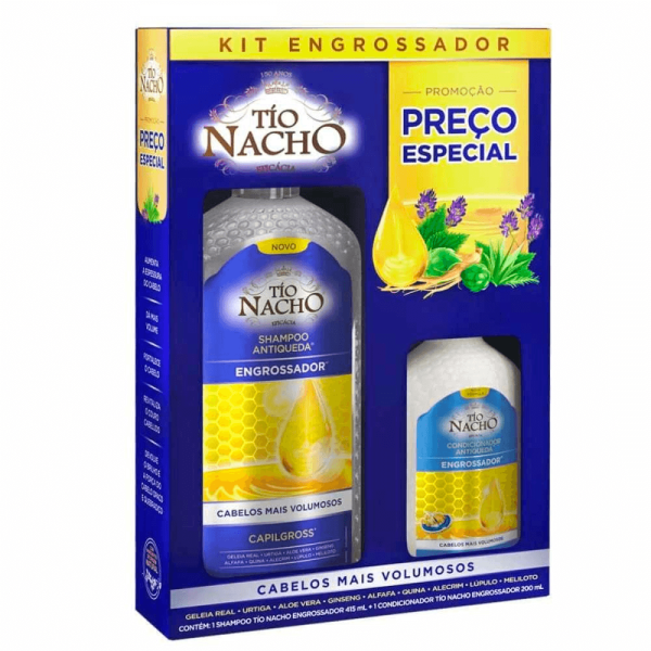 Encontraproduto.com.br - Kit Tio Nacho Shampoo 415ml e Condicionador 200ml Engrossador