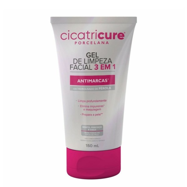 Encontraproduto.com.br - Gel Limpeza Facial Cicatricure 3 Em 1 Porcelana 150ml