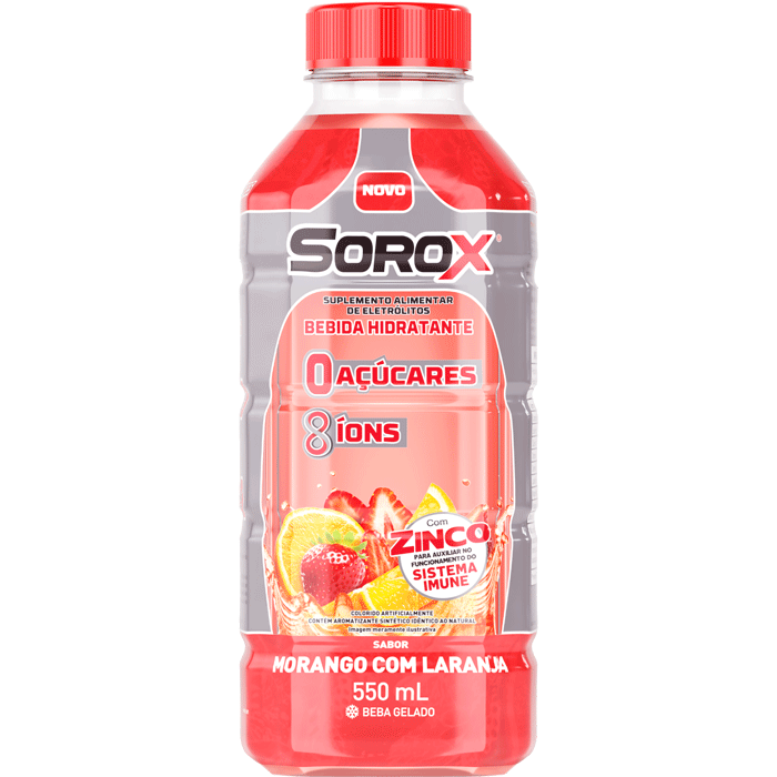 Encontraproduto.com.br - Suplemento Alimentar Sorox Sabor Morango com Laranja 550ml