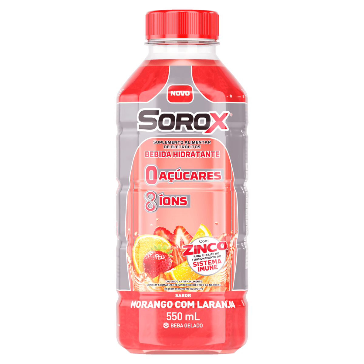 Encontraproduto.com.br - Suplemento Alimentar Sorox Sabor Morango com Laranja 550ml