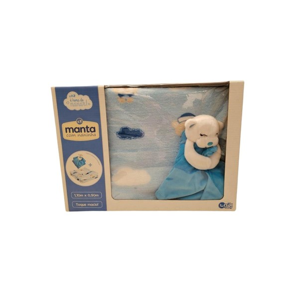 Encontraproduto.com.br - Manta Para Bebê com Naninha É Hora de Nanar Menino - Unik