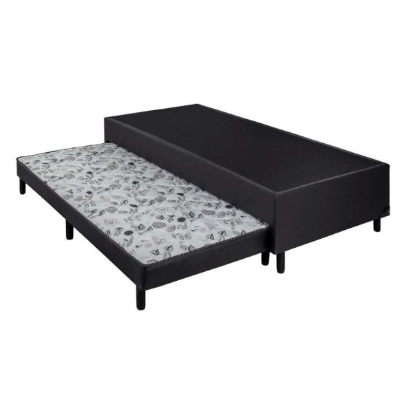 Encontraproduto.com.br - Base para Cama Box Solteiro Alianz com Auxiliar (34x88x188) Preta