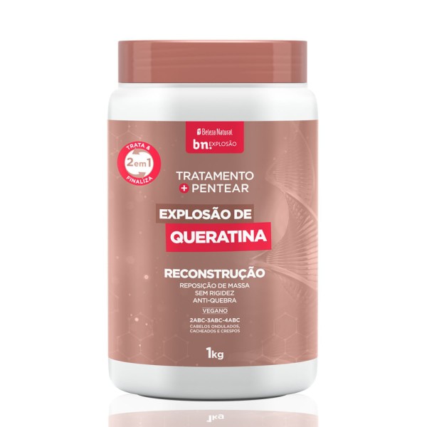 Encontraproduto.com.br - Creme de Pentear e Tratamento Explosão de Queratina 2 em 1 1Kg