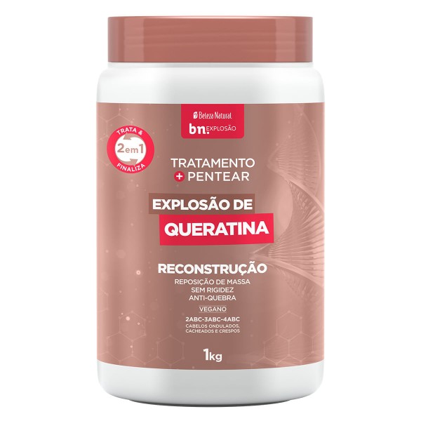 Encontraproduto.com.br - Creme de Pentear e Tratamento Explosão de Queratina 2 em 1 1Kg