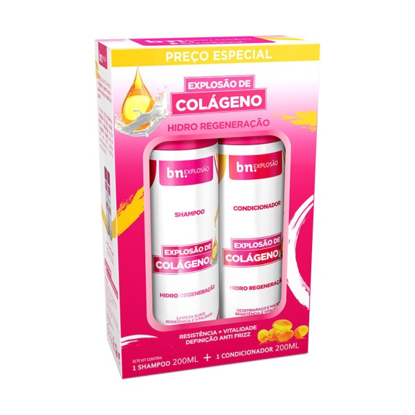 Encontraproduto.com.br - Kit Duo Shampoo 200ml + Condicionador 200ml Explosão de Colágeno