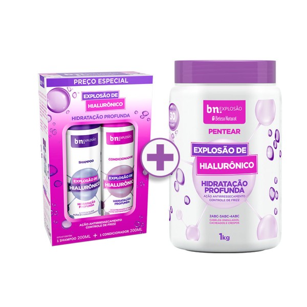 Encontraproduto.com.br - Kit Duo Shampoo 200ml + Condicionador 200ml Explosão de Hialurônico