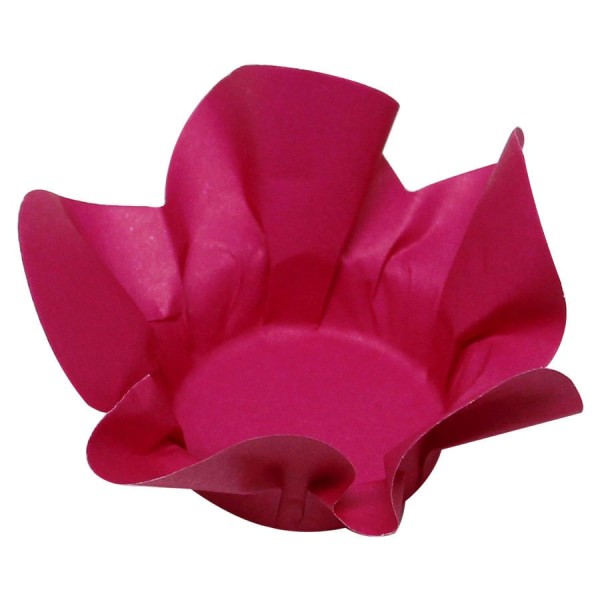 Encontraproduto.com.br - Forminha para Doce Flor Hibisco Lisa Pink com 40 un RO ARTESANATO