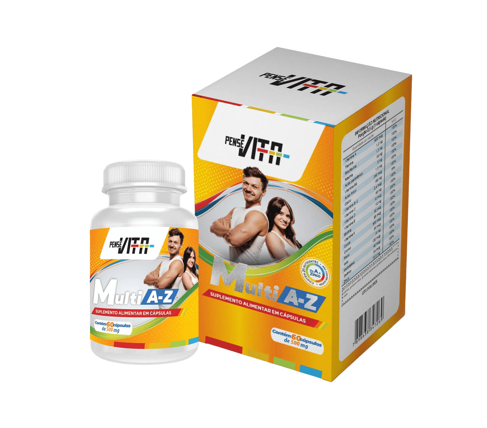 PenseVita Vitamina A-Z Multi com 60 cápsulas