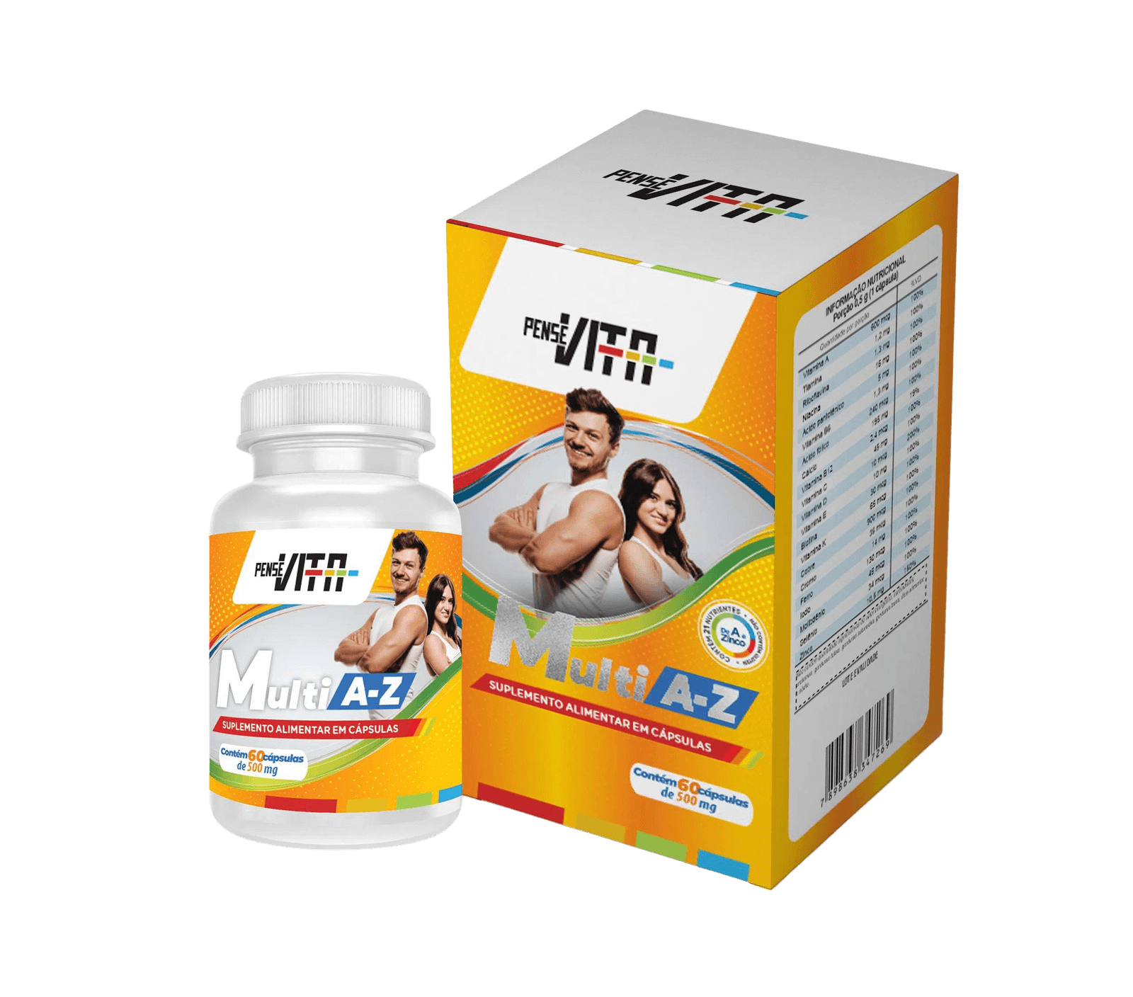 Encontraproduto.com.br - PenseVita Vitamina A-Z Multi com 60 cápsulas
