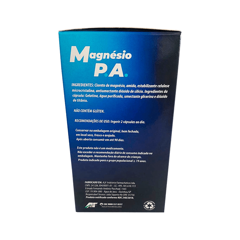 Encontraproduto.com.br - Pensevita Cloreto de Magnésio PA Concentrado 500mg com 60 Capsulas