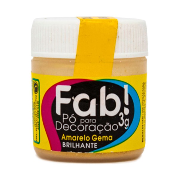 Pó para Decoração Amarelo Gema 3g - Fab